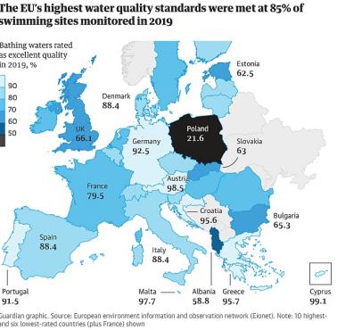 Gdzie w Europie są najczystsze kąpieliska?, 2019