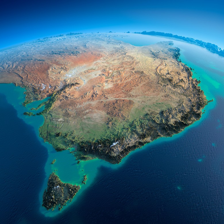 Reliefowa mapa Australii