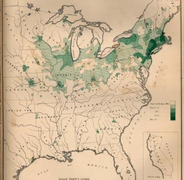 Emigranci z Irlandii w USA (dane z 1872 roku)