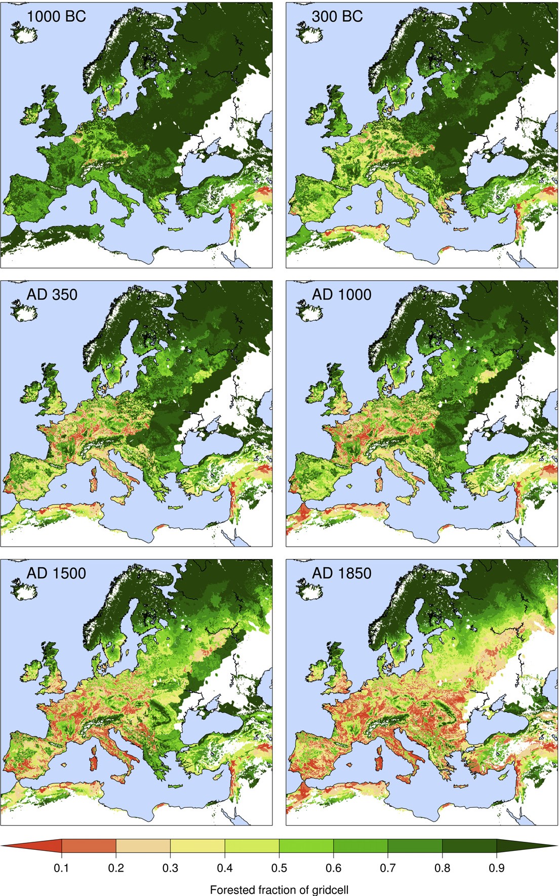 Wylesianie w Europie od 1000 roku p.n.e. do 1850 roku n.e.