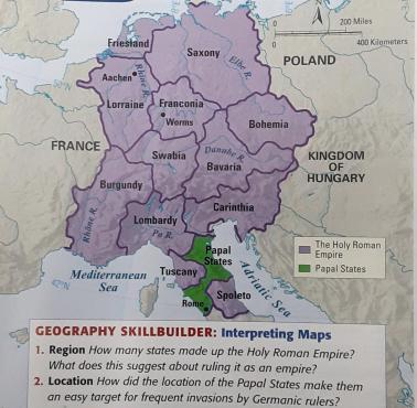 Mapa Europy w 1100 roku, Święte Cesarstwo Rzymskie