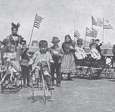 Dzieci imigrantów w obozie filtracyjnym na wyspie Ellis (USA).