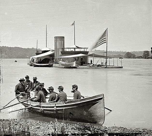 Monitor USS Onondaga na James River (Virginia, Konfederacja)