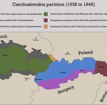 Rozpad Czechosłowacki od 1938 do 1945 roku