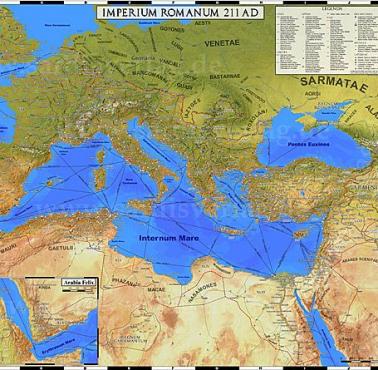 Największy zasięg rzymskiego imperium w III wieku n.e.