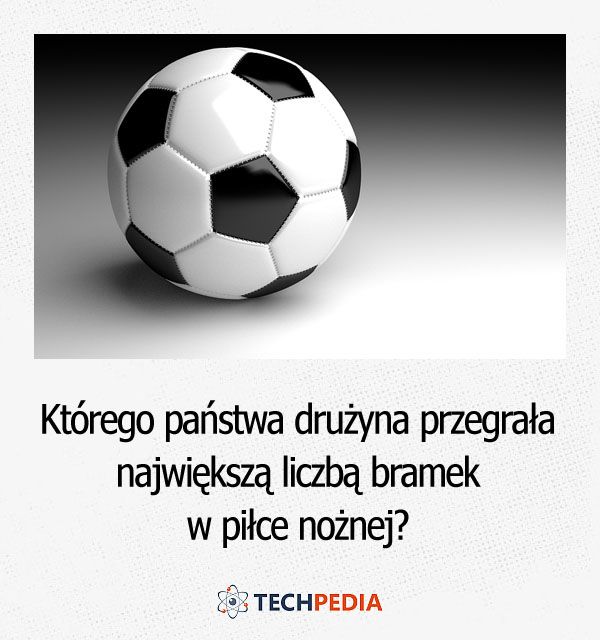 Którego państwa drużyna przegrała największą liczbą bramek w piłce nożnej?