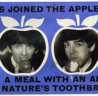 Zespół The Beatles wspiera akcję promującą dbanie o zęby Look Who's Joined The Apple Club Now!.