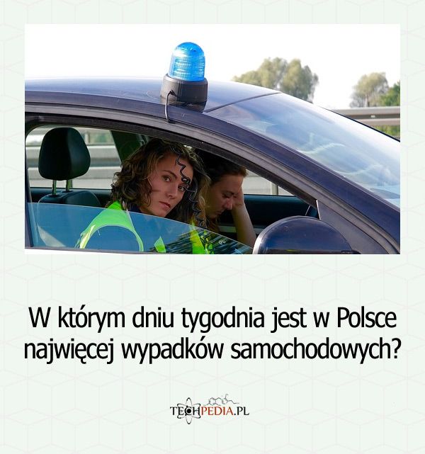 W którym dniu tygodnia jest w Polsce najwięcej wypadków samochodowych?