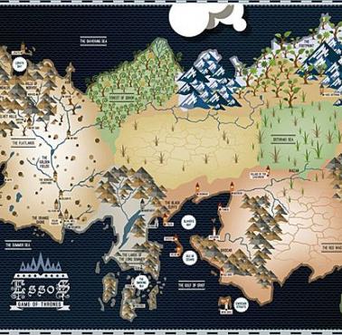 Mapa świata z serialu "Gra o tron"