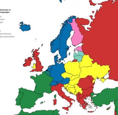 Słowo "Niemcy" w różnych europejskich językach