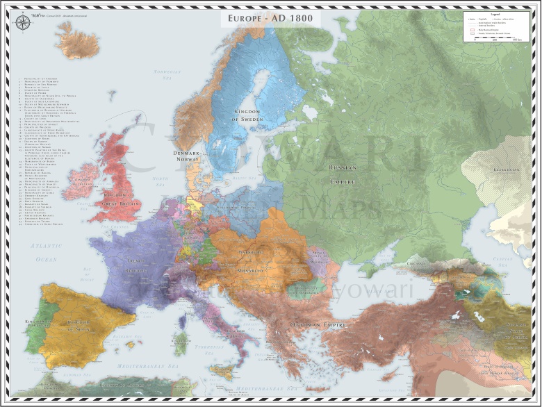Mapa Europy z 1400 roku