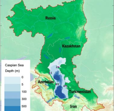 Mapa dorzecza Morza Kaspijskiego