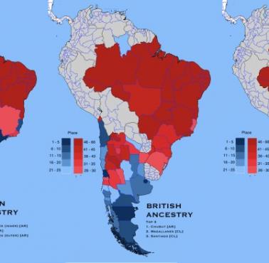 Pochodzenie włoskie, niemieckie i brytyjskie w Argentynie, Brazylii i Chile