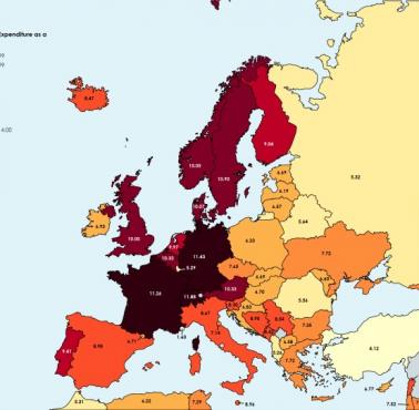 Wydatki na opiekę zdrowotną (służbę zdrowia) w Europie