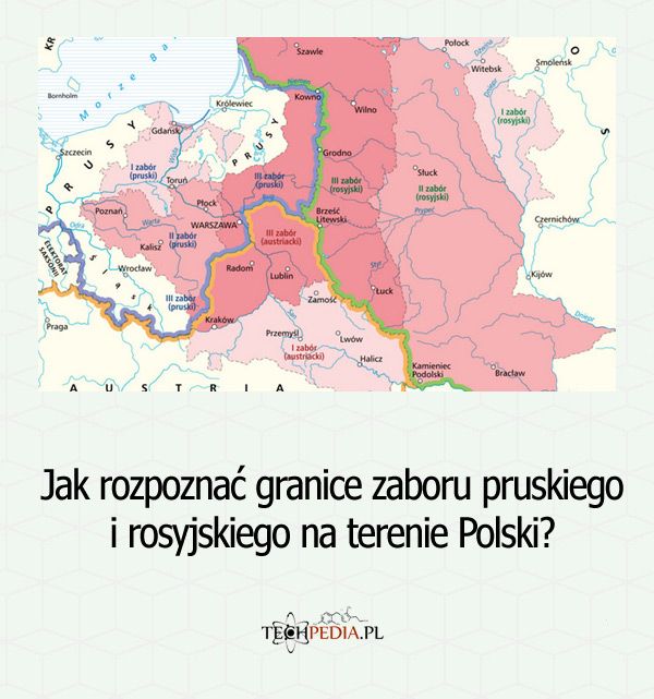 Jak rozpoznać granice zaboru pruskiego i rosyjskiego na terenie Polski?