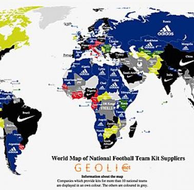 Jakie marki ubierają piłkarzy narodowych reprezentacji w piłkę nożną.