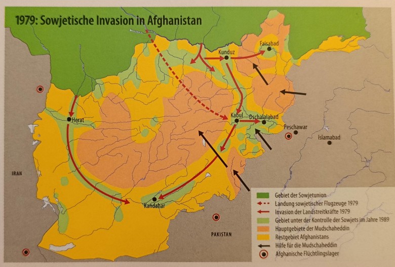Mapa radzieckiej inwazji na Afganistan, 1979