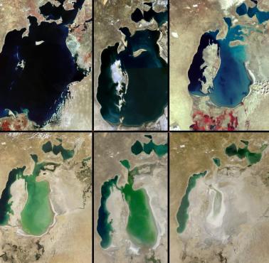 Zmniejszenie się Jeziora Aralskiego w latach 1973-2009