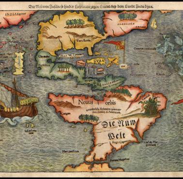 Mapa Nowego Świata z 1540 roku, autorstwa Sebastiana Münstera