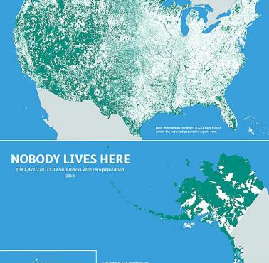 Dane 2014 - na zielono oznaczono miejsca, gdzie nikt nie mieszka.