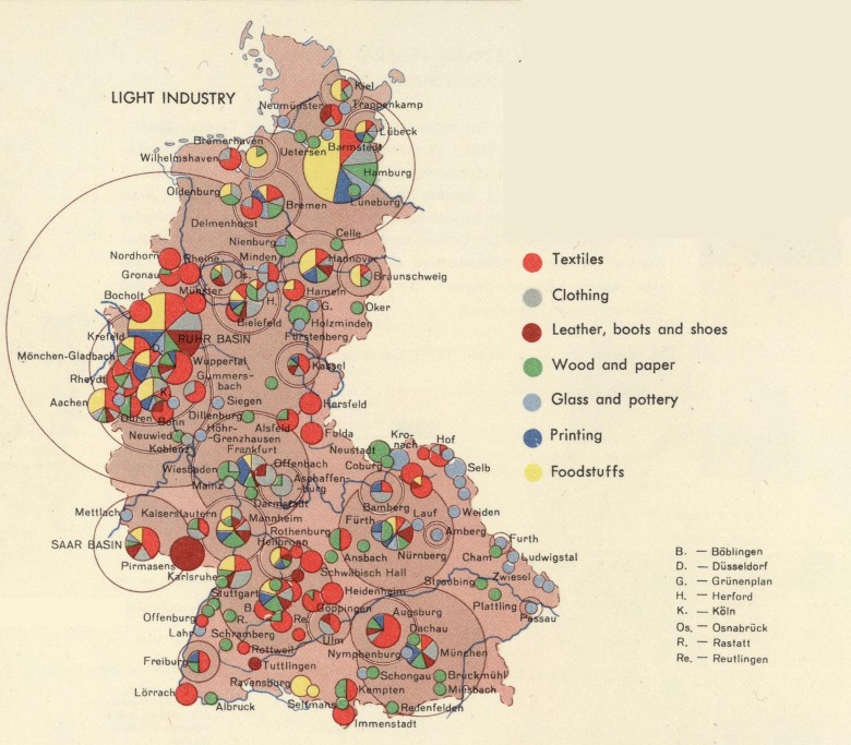 Przemysł lekki (tekstylia, odzież, skóra, papier, szkło, poligrafia, artykuły) w Niemczech Zachodnich (lata 60. XX wieku) , 1967