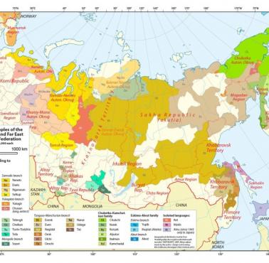 Rdzenni mieszkańcy Północy, Syberii i Dalekiego Wschodu Federacji Rosyjskiej, z podziałek na języki