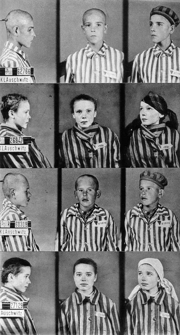 II wojna - dzieci w niemieckim obozie koncentracyjnym - Auschwitz.