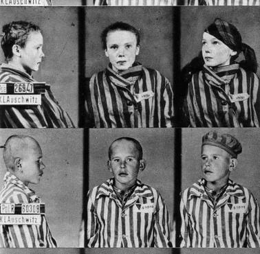 II wojna - dzieci w niemieckim obozie koncentracyjnym - Auschwitz.