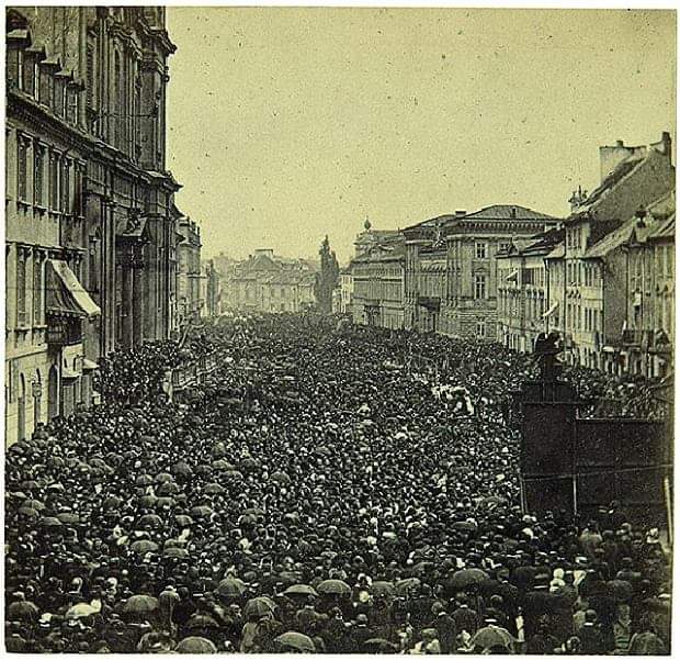 Procesja Bożego Ciała, Warszawa, Krakowskie Przedmieście, 1861