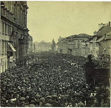 Procesja Bożego Ciała, Warszawa, Krakowskie Przedmieście, 1861