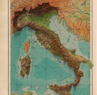 Reliefowa mapa Włoch z 1941 roku