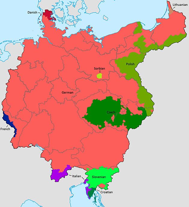 Etniczna mapa Niemiec z 1921 roku