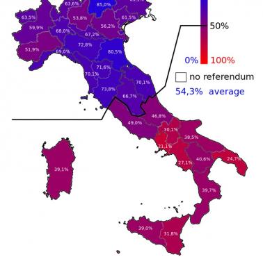 Wyniki referendum sprzed 70 lat, Włosi odpowiadali na pytanie, czy chcą republiki czy monarchii, republikanie wygrali 54 do 46.