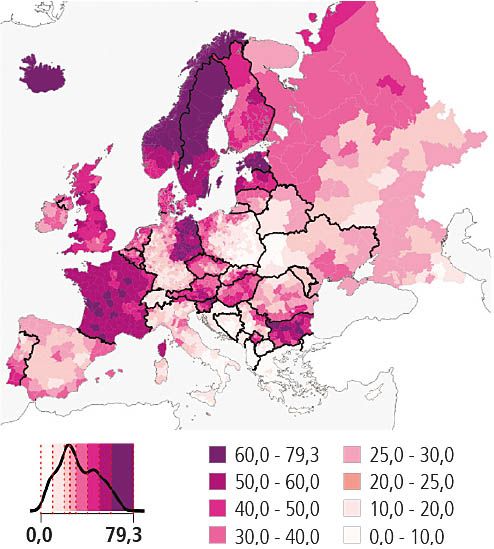 Procent dzieci urodzonych poza małżeństwami w Europie.