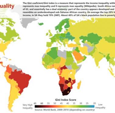 Mapa nierówności dochodów według kraju