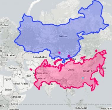 Gdyby Chiny i Rosja zamieniły się miejscami na mapie