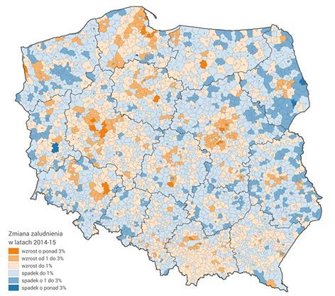 Ile było mieszkańców Polski w latach 2014-15, gdzie przybyło ludności, gdzie ubyło (dane GUS).