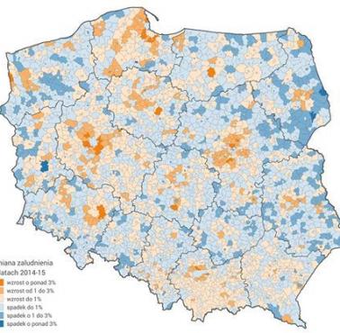 Ile było mieszkańców Polski w latach 2014-15, gdzie przybyło ludności, gdzie ubyło (dane GUS).