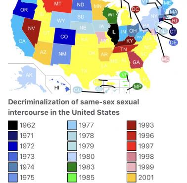 Depenalizacja (dekryminalizacja) aktów homoseksualnych w poszczególnych stanach USA w latach 1962-2003
