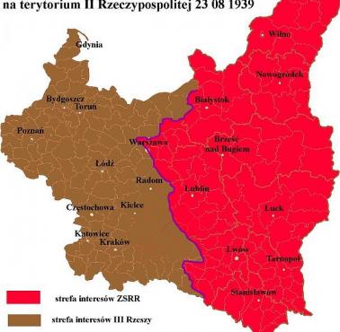 Rozgraniczenie stref interesów ZSRR i III Rzeszy na terytorium II Rzeczypospolitej - 23 08 1939