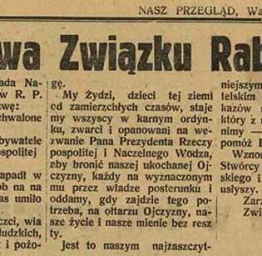 Odezwa Związku Rabinów II RP z 2 września 1939 roku