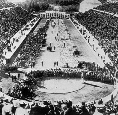 Ceremonia otwarcia pierwszej nowożytnej Olimpiady (Ateny, Grecja).