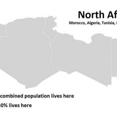 Gęstość zaludnienia Afryki Północnej