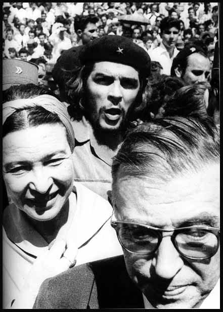 Che Guevara ze znanymi użytecznymi idiotami - Jean-Paul Sartre i jego kochanką Simone de Beauvoir (Kuba).