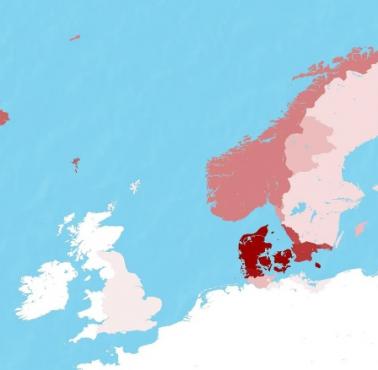 Duńskie imperium od 958 r. n.e. z podziałem jak długo były w posiadaniu Danii