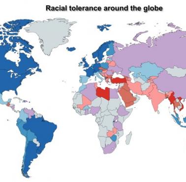 Najbardziej i najmniej tolerancyjnie rasowo kraje świata według Washington Post, 2013