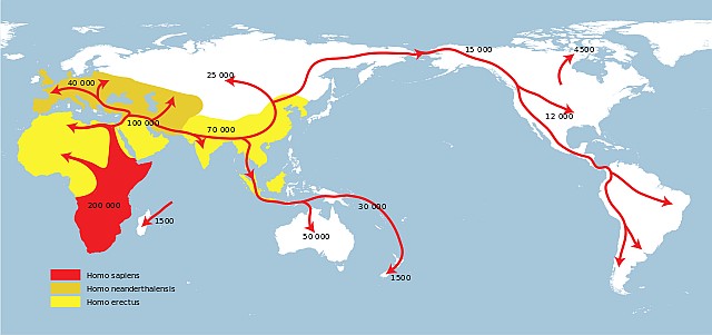 Rozprzestrzenianie się gatunku homo sapiens (migracje)