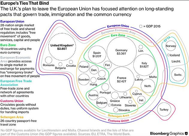 Europejski Obszar Gospodarczy - Europejskie Stowarzyszenie Wolnego Handlu - Unia Celna - UE - Strefa Euro - Strefa Schengen.