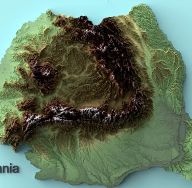 Reliefowa mapa Rumunii