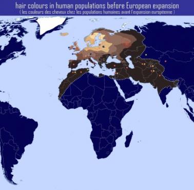 Kolory włosów w populacjach ludzkich przed ekspansją europejską